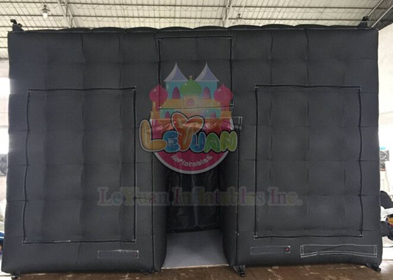 black inflatable cube tent